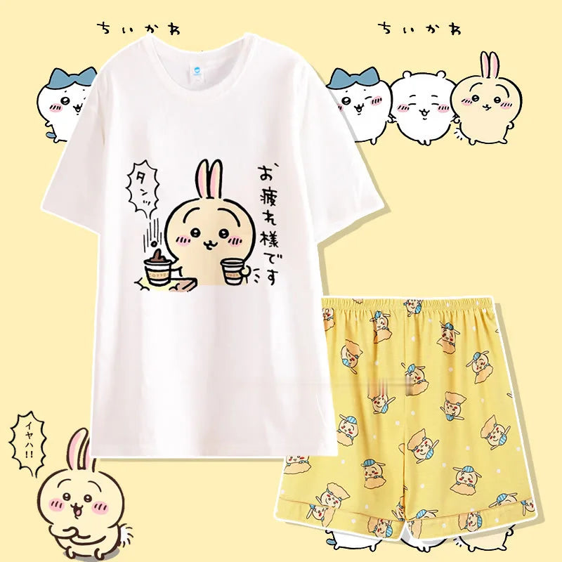 Cute Cartoon Pattern Summer Pajamas for Relaxed Comfort