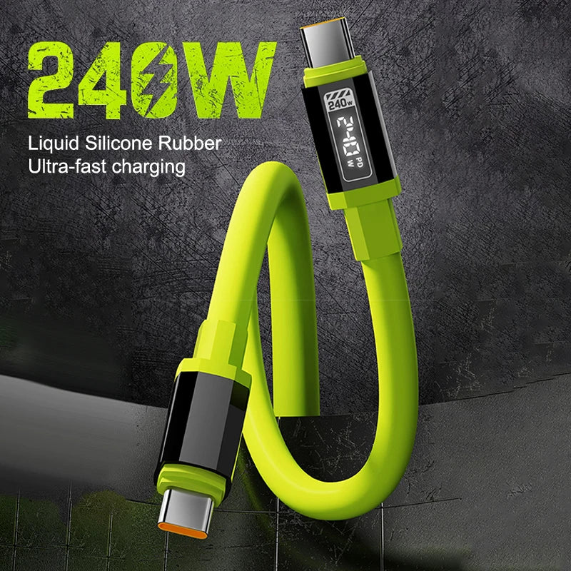 240W USB C Cable With Power Display | Fast Charging Cord