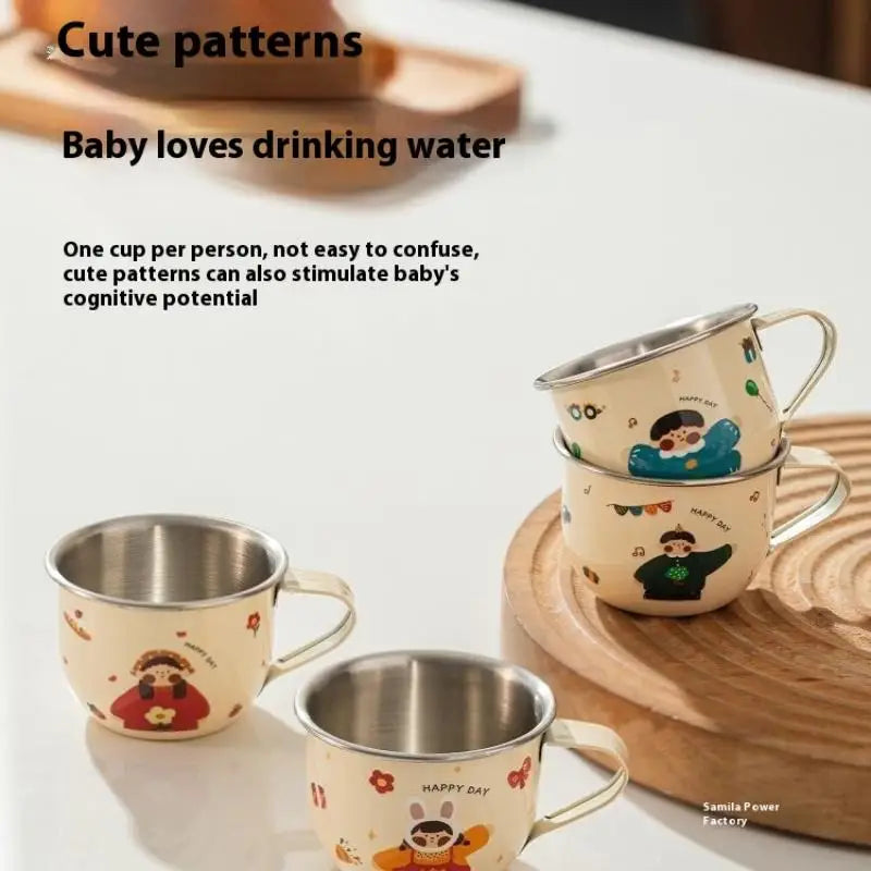 Cute Stainless Steel Water Cup for Kids | Anti-Scald Mug