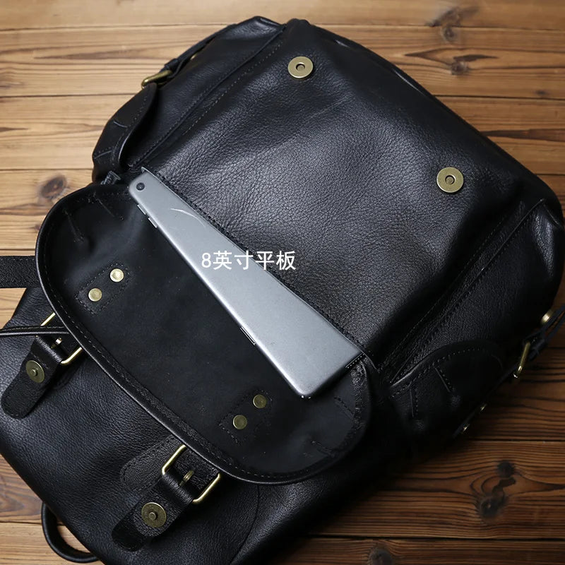 Men's Casual Leather Backpack | Large Capacity & Stylish Design