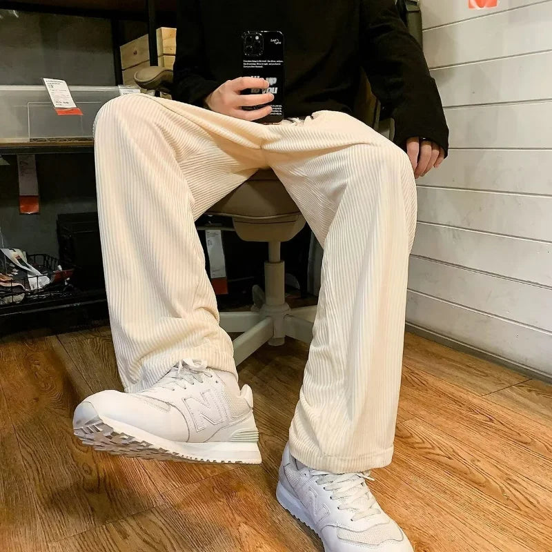 Men's Corduroy Fleece Pants | Warm Casual Trousers for Winter