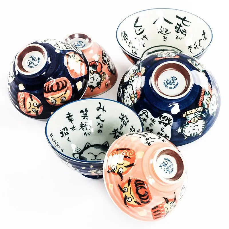 Cute Animal Ceramic Bowls | Adorable Lucky Cat Rice Bowl