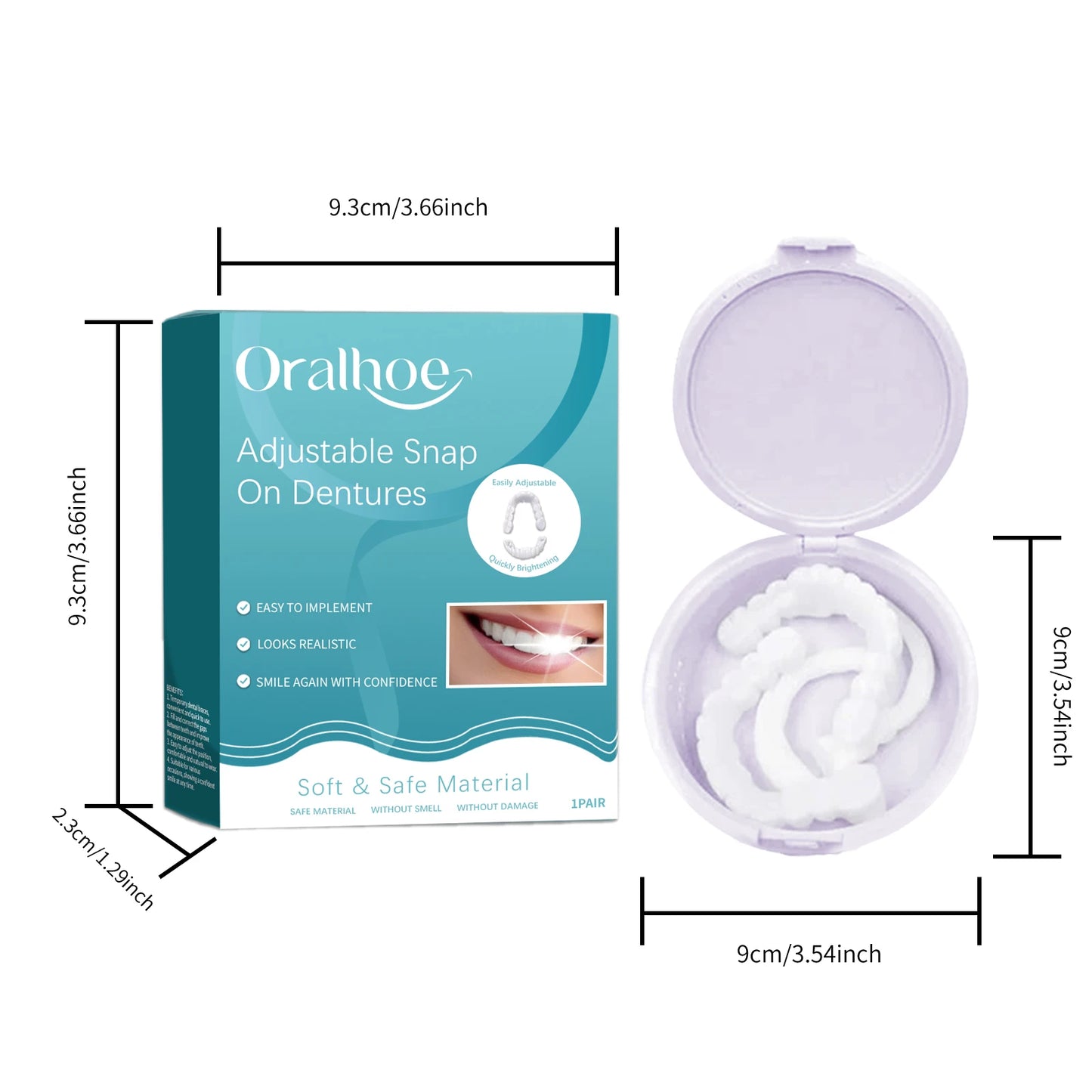 Snap On Smile Teeth – Temporary Silicone Dentures Set