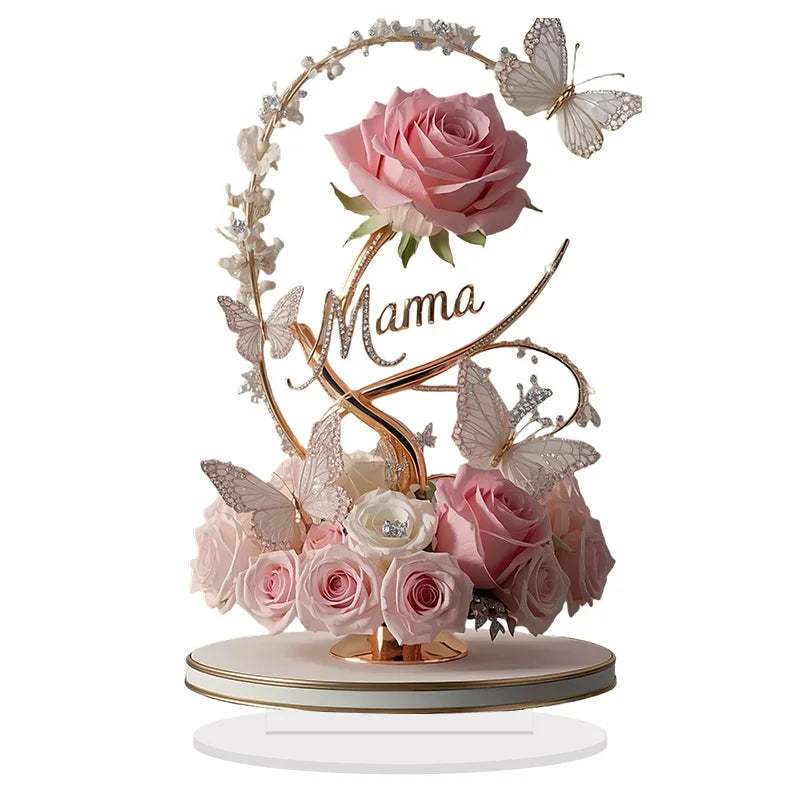 8-inch Flat Acrylic Rose Stand | Perfect Gift for Mom