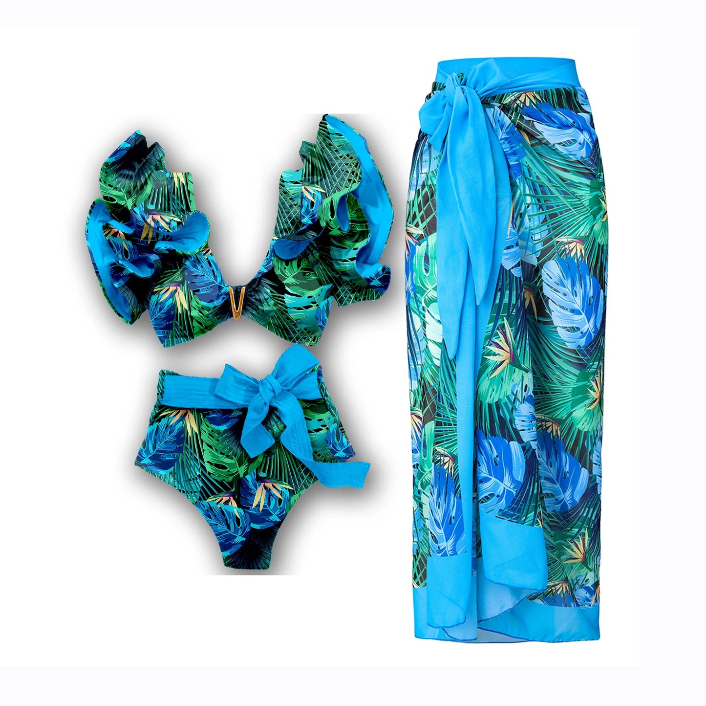 Floral Ruffle Bikini Set | Stylish & Sexy Beach Swimwear