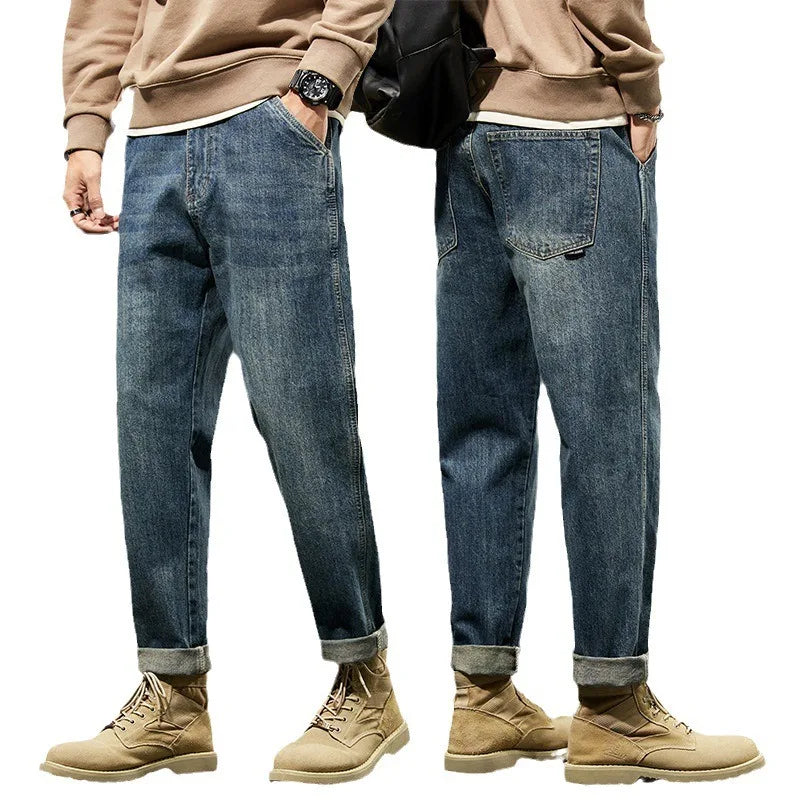 Men's Retro Loose Harem Denim Pants | Stylish Versatile Cargo Trousers