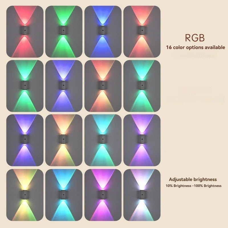 Luz de pared con sensor de movimiento de doble cabezal | 16 opciones de color RGB