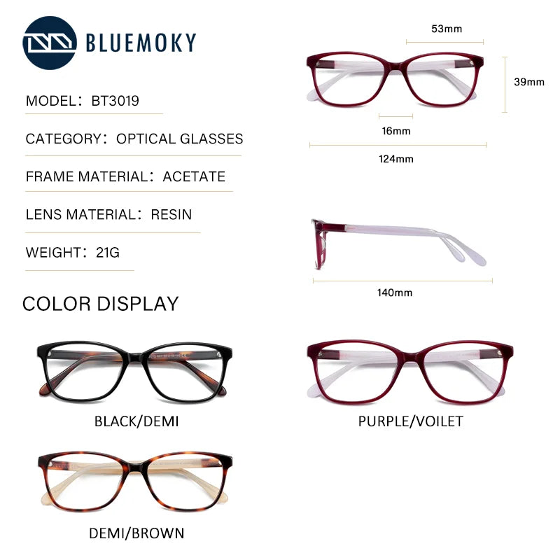 Fashionable Square Acetate Prescription Glasses for Women | 2026