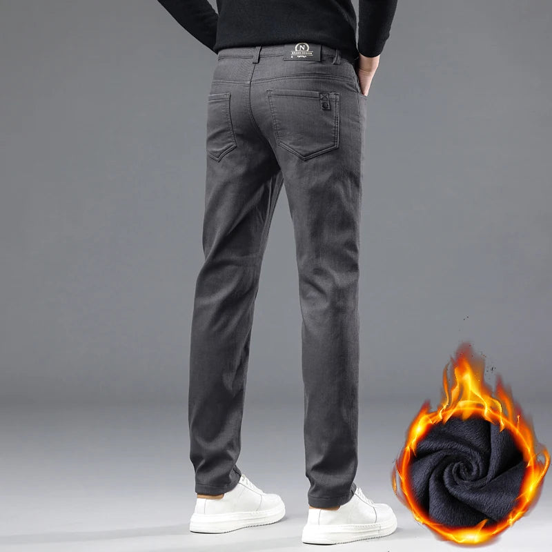 Men's Winter Fleece Pants | Thick Warm Casual Velvet Trousers