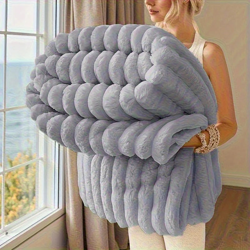 Ultra Soft Striped Fleece Throw Blanket | Warm & Cozy Comfort