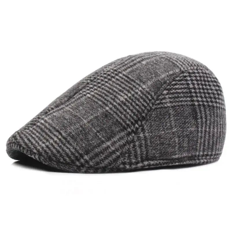 Men's Plaid Newsboy Beret Hat | Retro Octagonal Cap for All Seasons