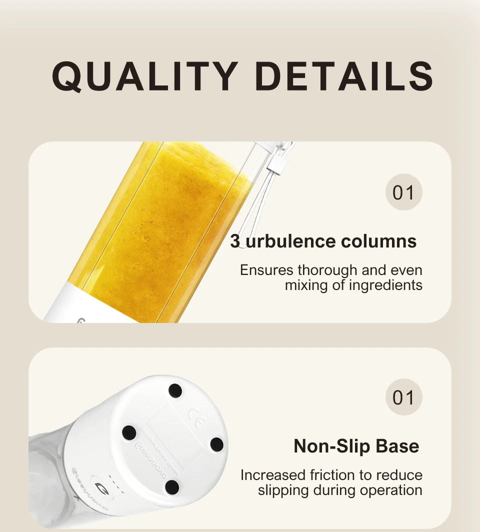 Portable Electric Blender | Multifunctional Mini Juicer for Smoothies