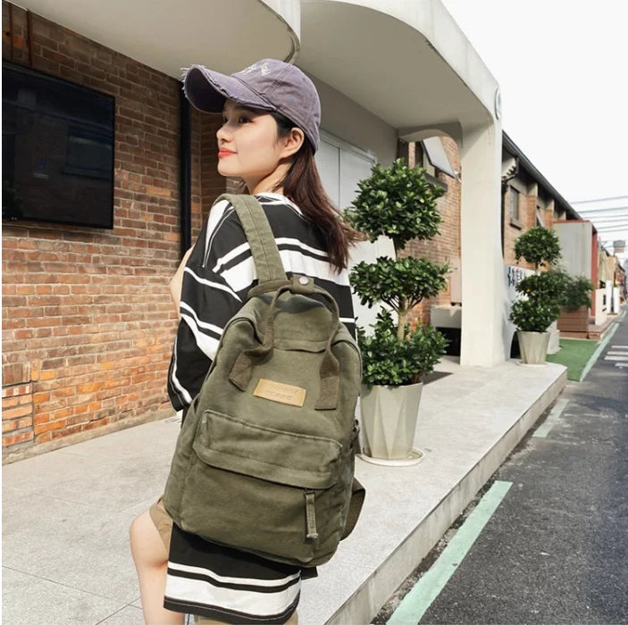Large Capacity Vintage Canvas Backpack | Stylish Travel Knapsack