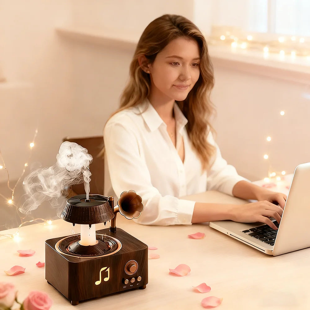 Rotating Raindrop Humidifier | Retro Aroma Diffuser with Lights