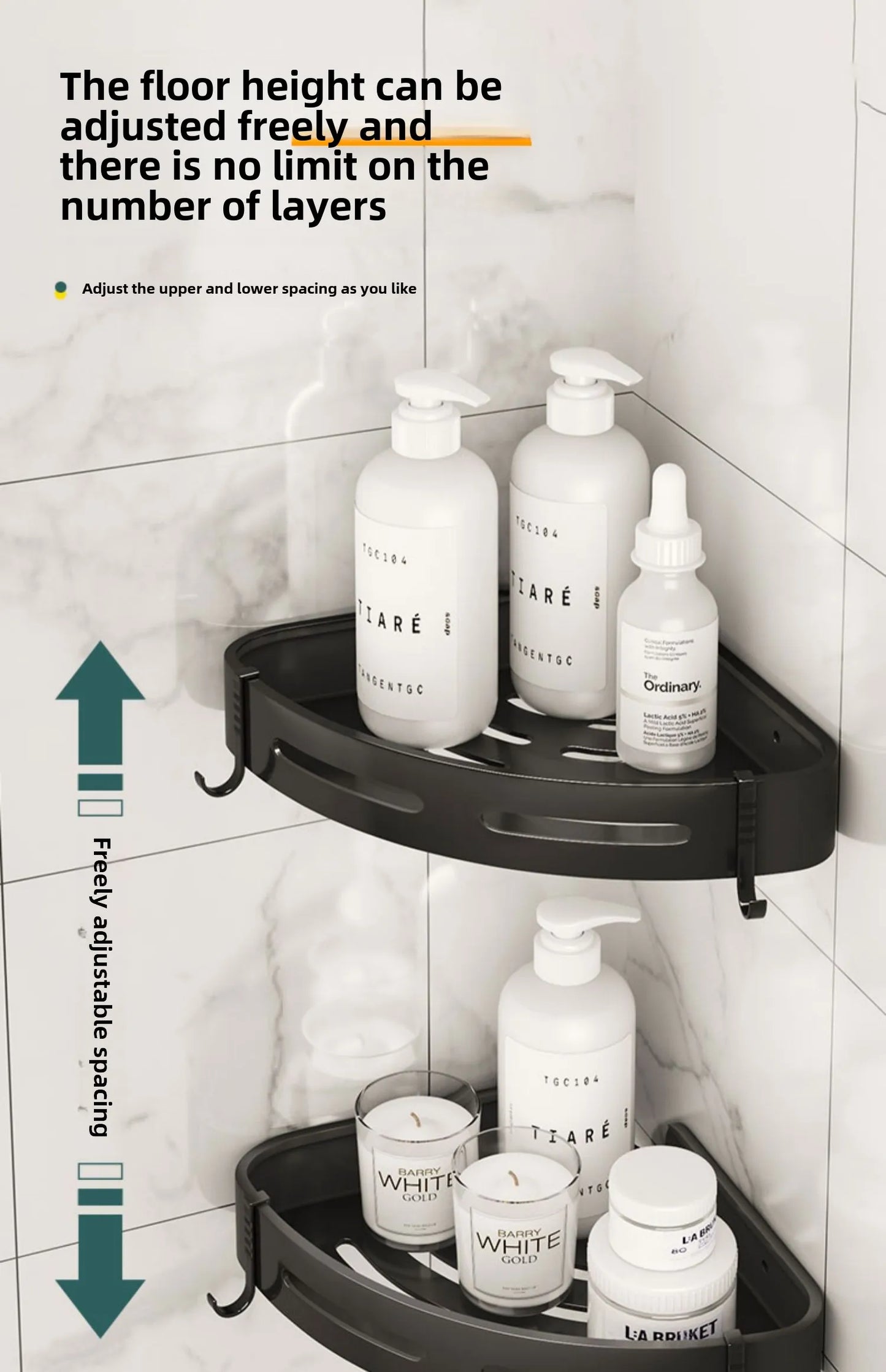 No Drill Shower Shelf | Strong Adhesive Bathroom Organizer