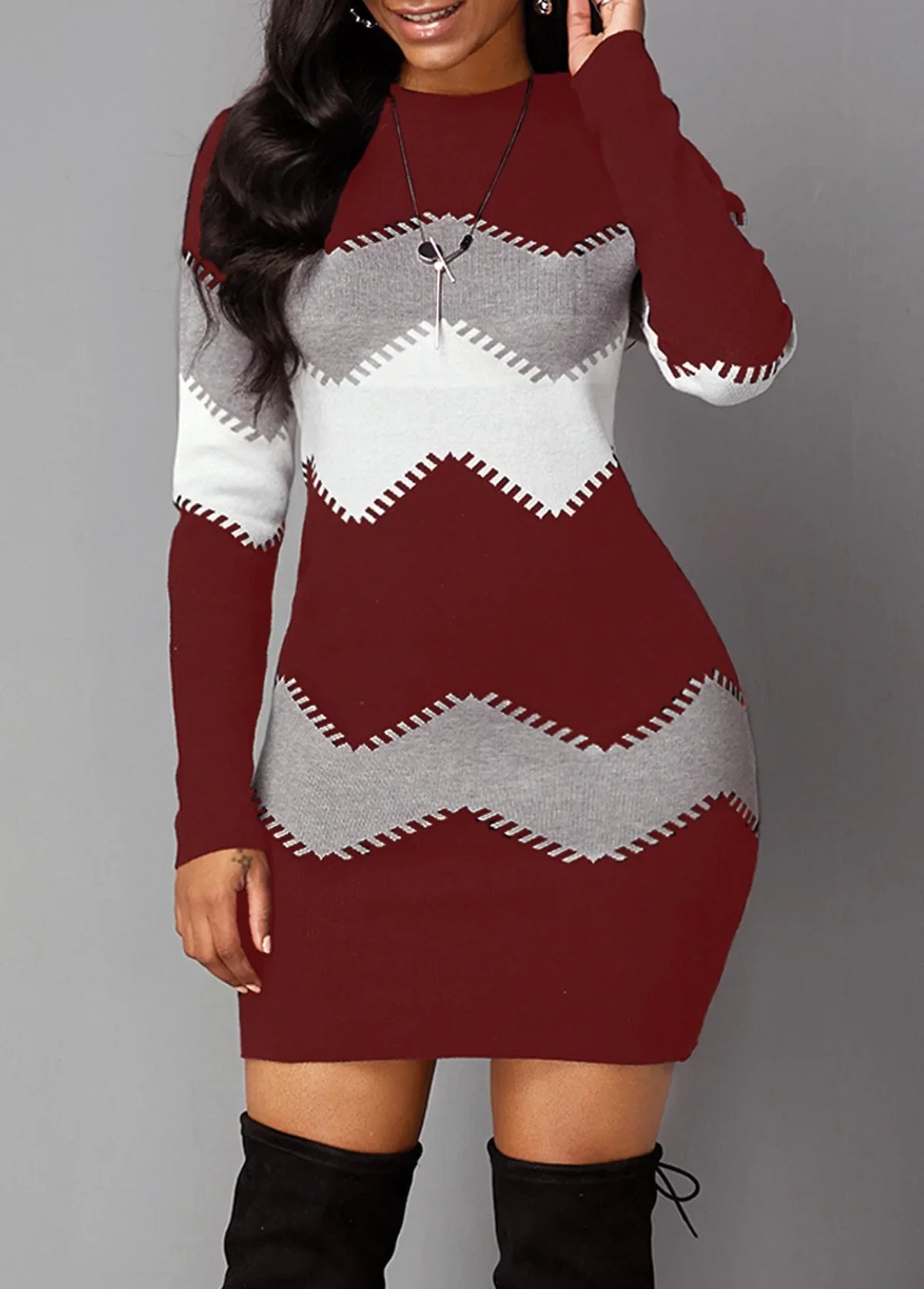 Boho Vintage Striped Women's Dress | Elegant Casual Party Wear