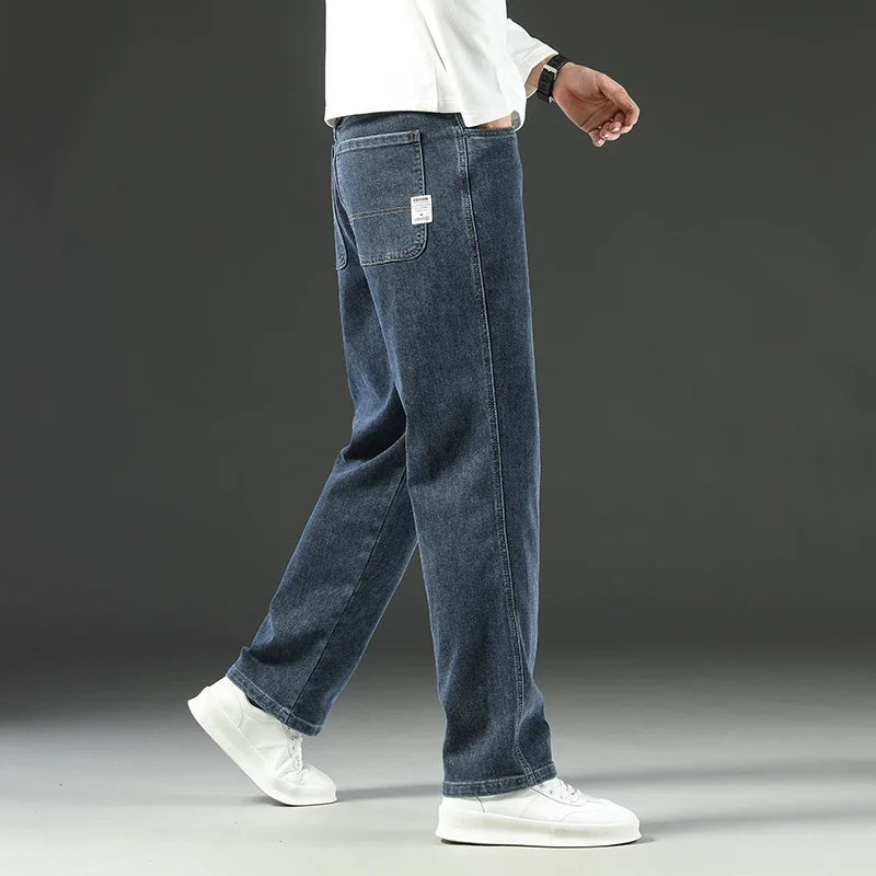 Men's Baggy Straight Wide Leg Jeans | Stylish Business Casual Pants