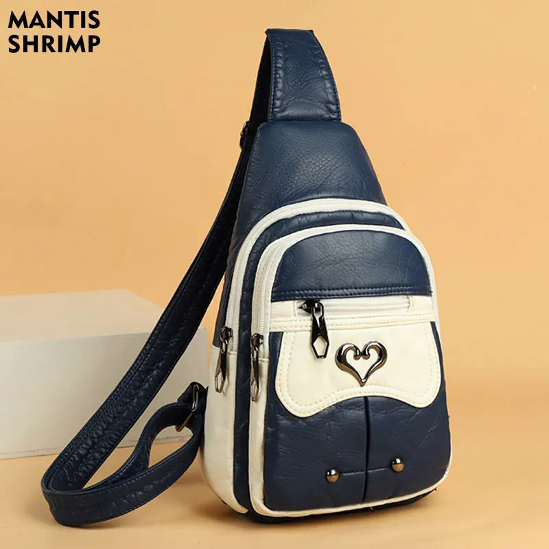 Fashionable PU Leather Women's Chest Bag for Outdoor Adventures