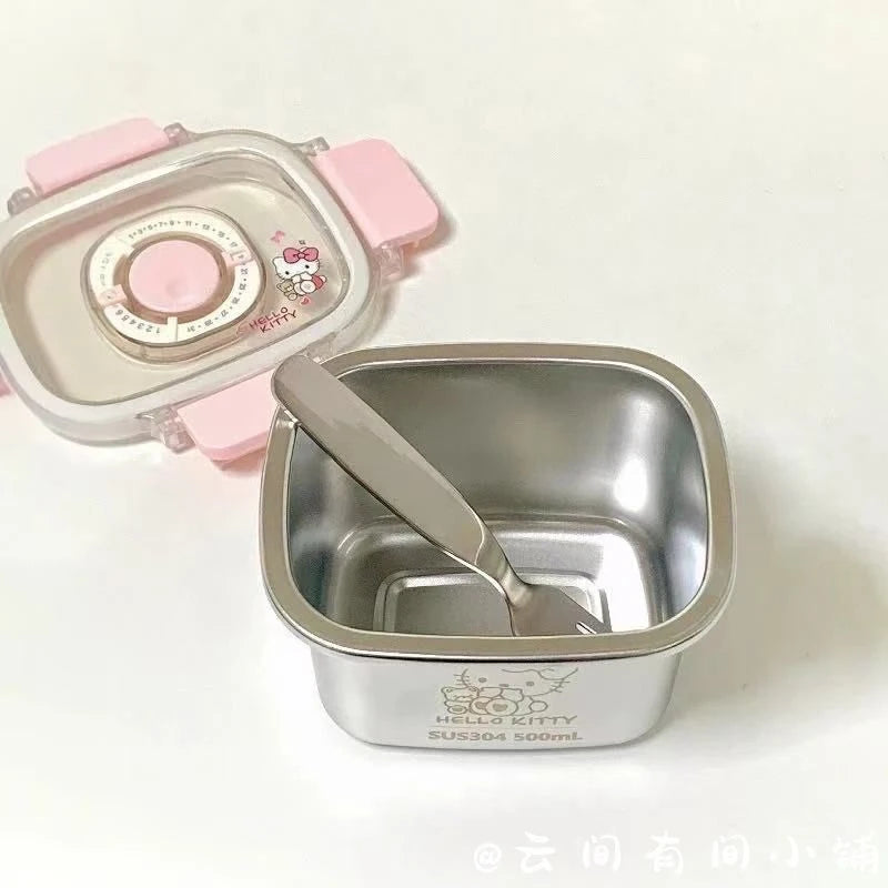 Kawaii Pink Stainless Steel Cat Bowl | Cute Portable Pet Dish