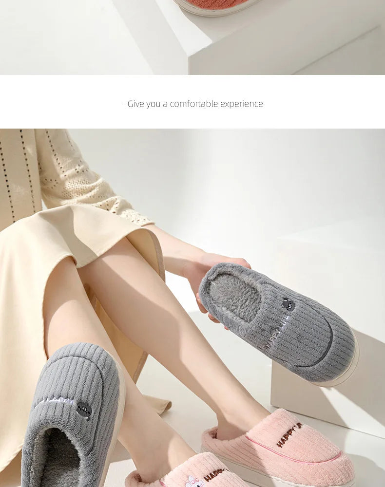 Warm Cotton Slippers for Women | Cozy Non-Slip Indoor Shoes