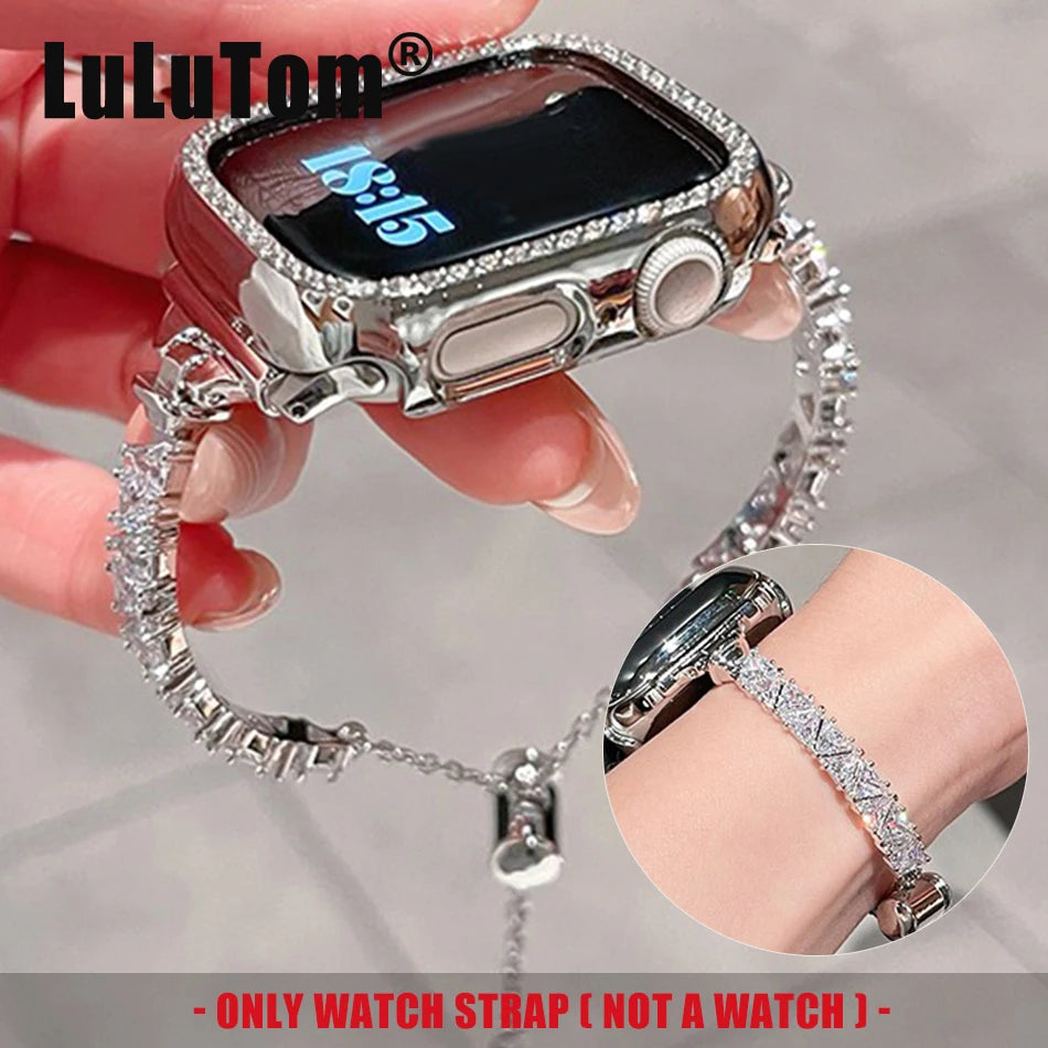 Luxury Zircon Diamond Bangle Strap for Apple Watch Series 10-11