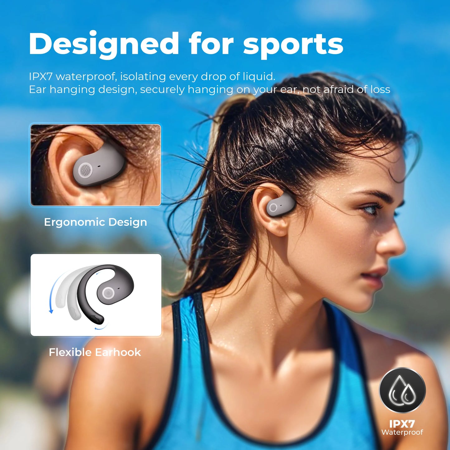 Smart Waterproof Wireless Translation Earbuds for Seamless Communication