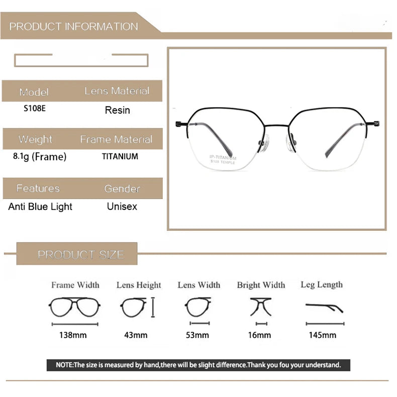 Stylish Titanium Half-Frame Photochromic Sunglasses for Women