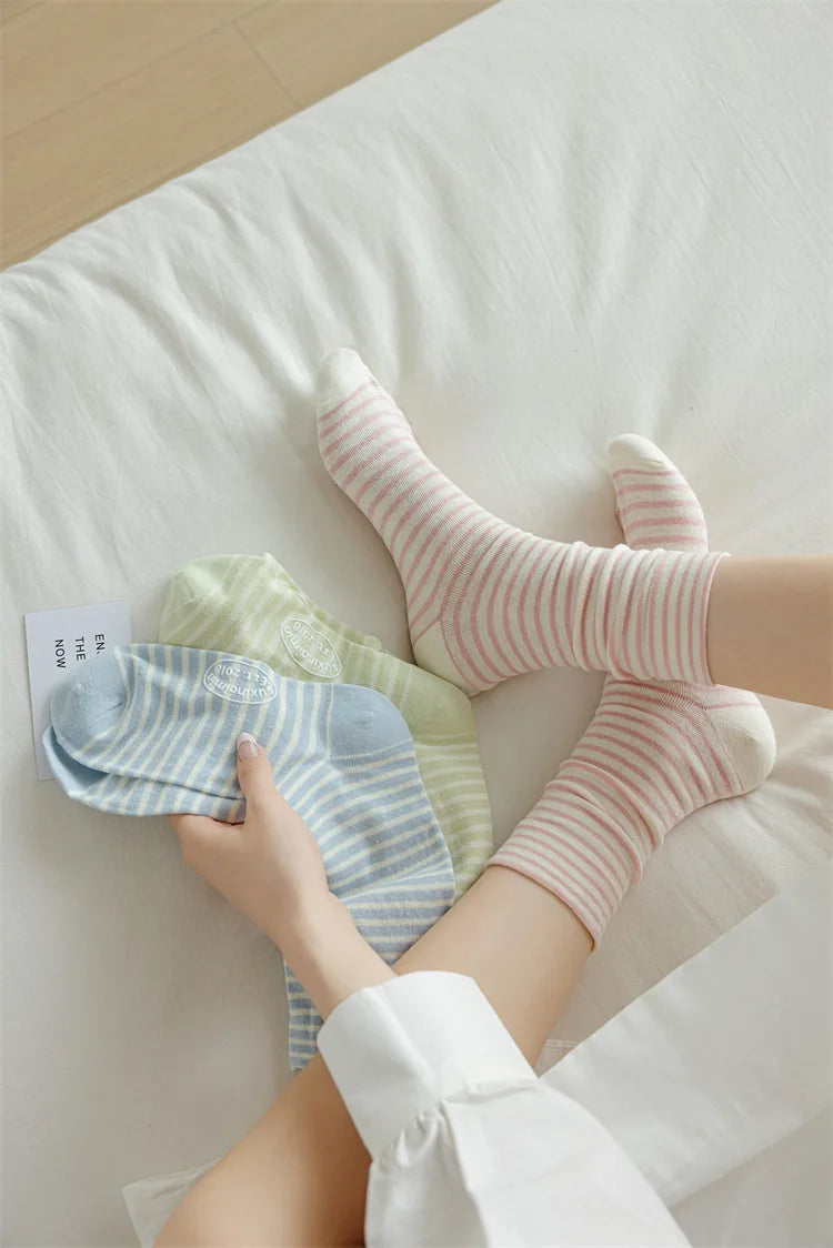 Casual Striped Women's Socks | Trendy Harajuku Streetwear