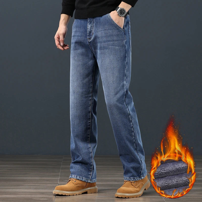 Winter Fleece Men's Jeans | Stylish Warm Denim for Cold Weather