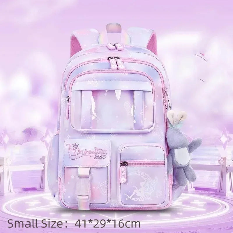 Cute Waterproof Rainbow Backpack for Girls | Spine Support Design