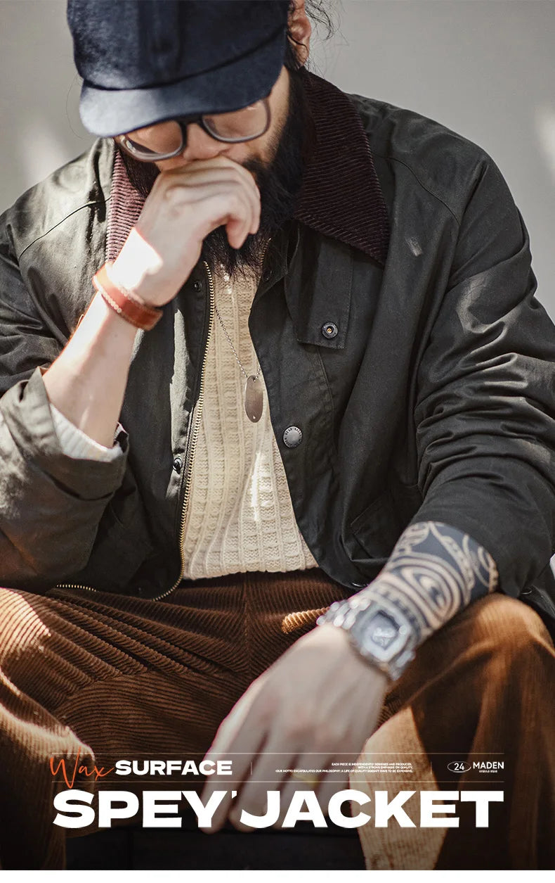Vintage Waxed Fishing Jacket for Men | Classic Outdoor Coat