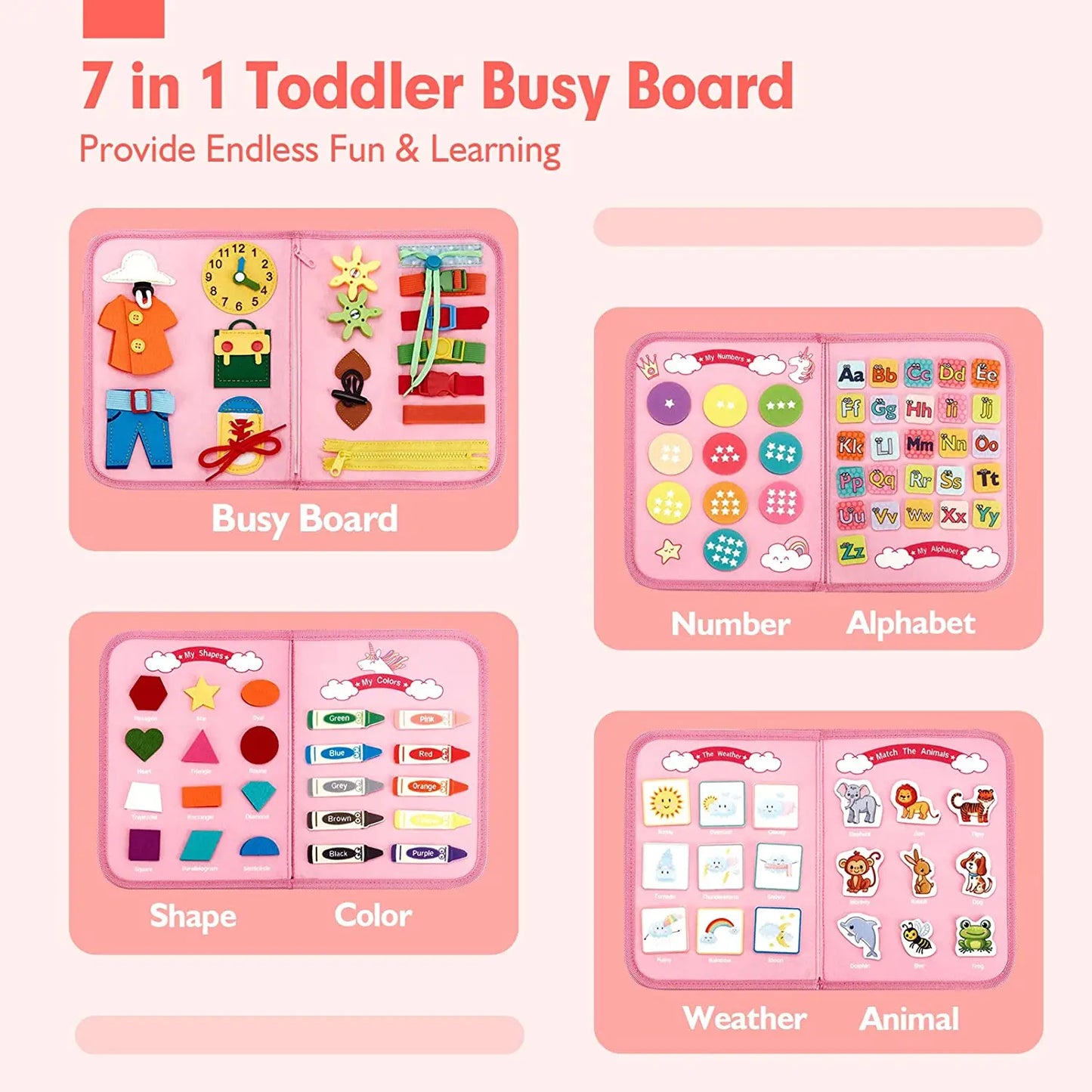 Montessori Busy Board | Toddler Sensory Activity for Skill Development