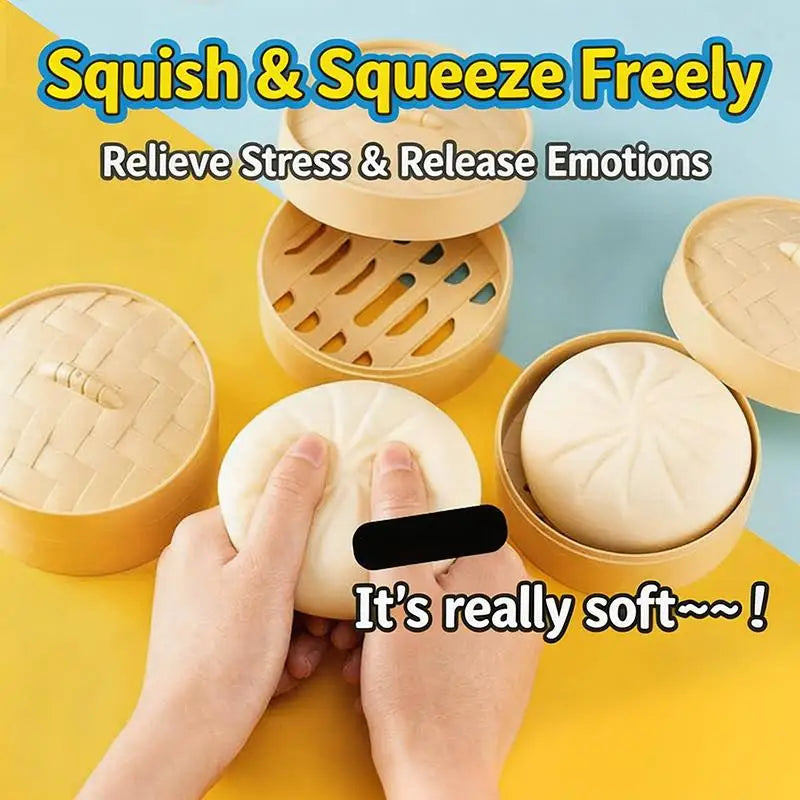 Giant Dumpling Toys Anxiety Relief Fidget Toy Simulation Food Steamed Stuffed Bun Soft Squeeze Decompression Dough Toy