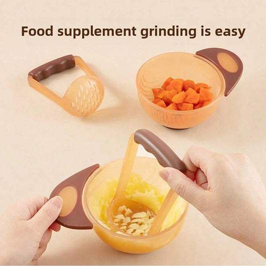 Baby Food Grinding Bowl Set | Manual Puree Maker & Feeder