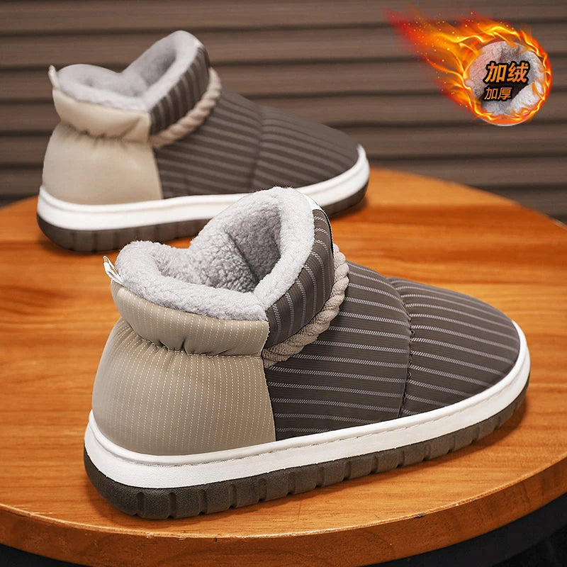 Men's Warm Plush Snow Boots | Cozy Mid-Calf Ankle Winter Shoes
