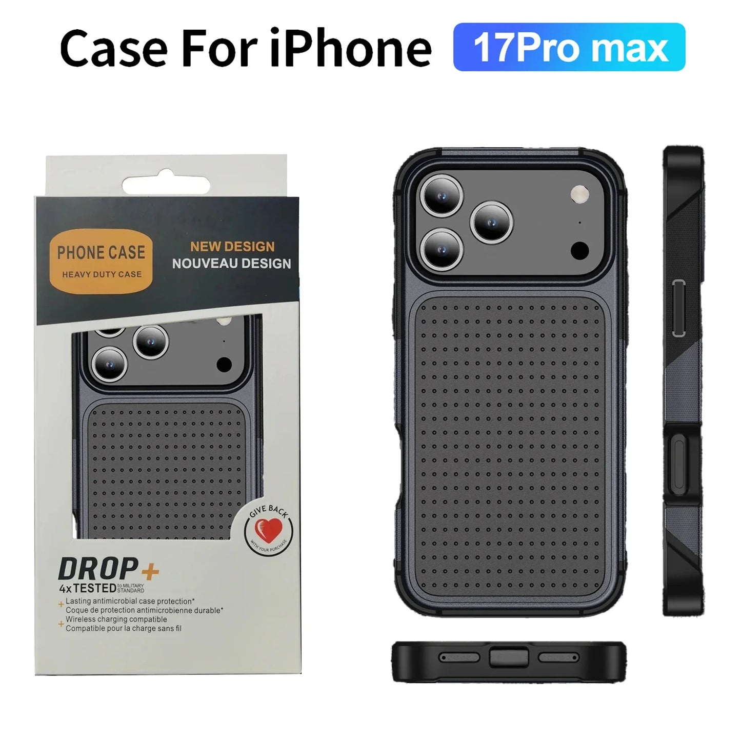 Military Grade 2IN1 Hybrid Armor Phone Case for IPhone 17 Air 16 15 14 Plus 13 12 Pro Max with Packet Box TPU+PC Anti-Drop Cover