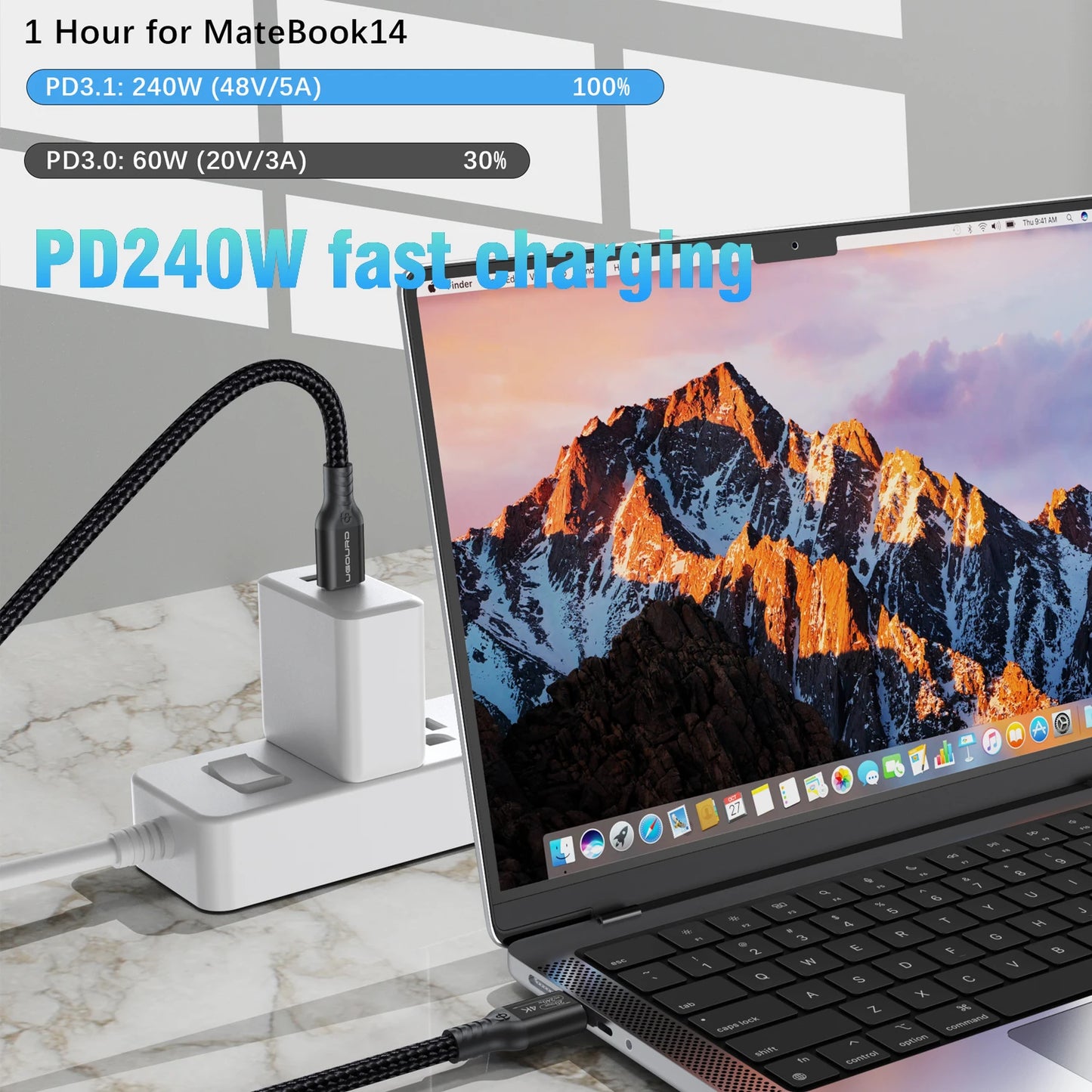 USB3.2 Gen2 Type C to Type C Cable | Fast 240W Charging Cord