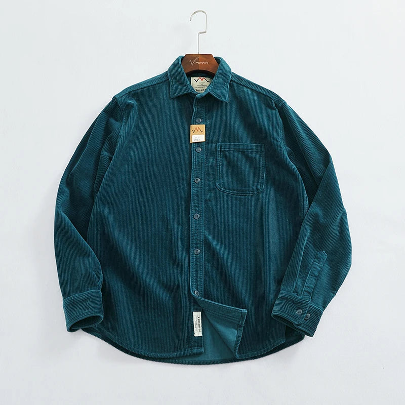 Men's Chunky Corduroy Long Sleeve Shirt | Stylish Autumn Essential