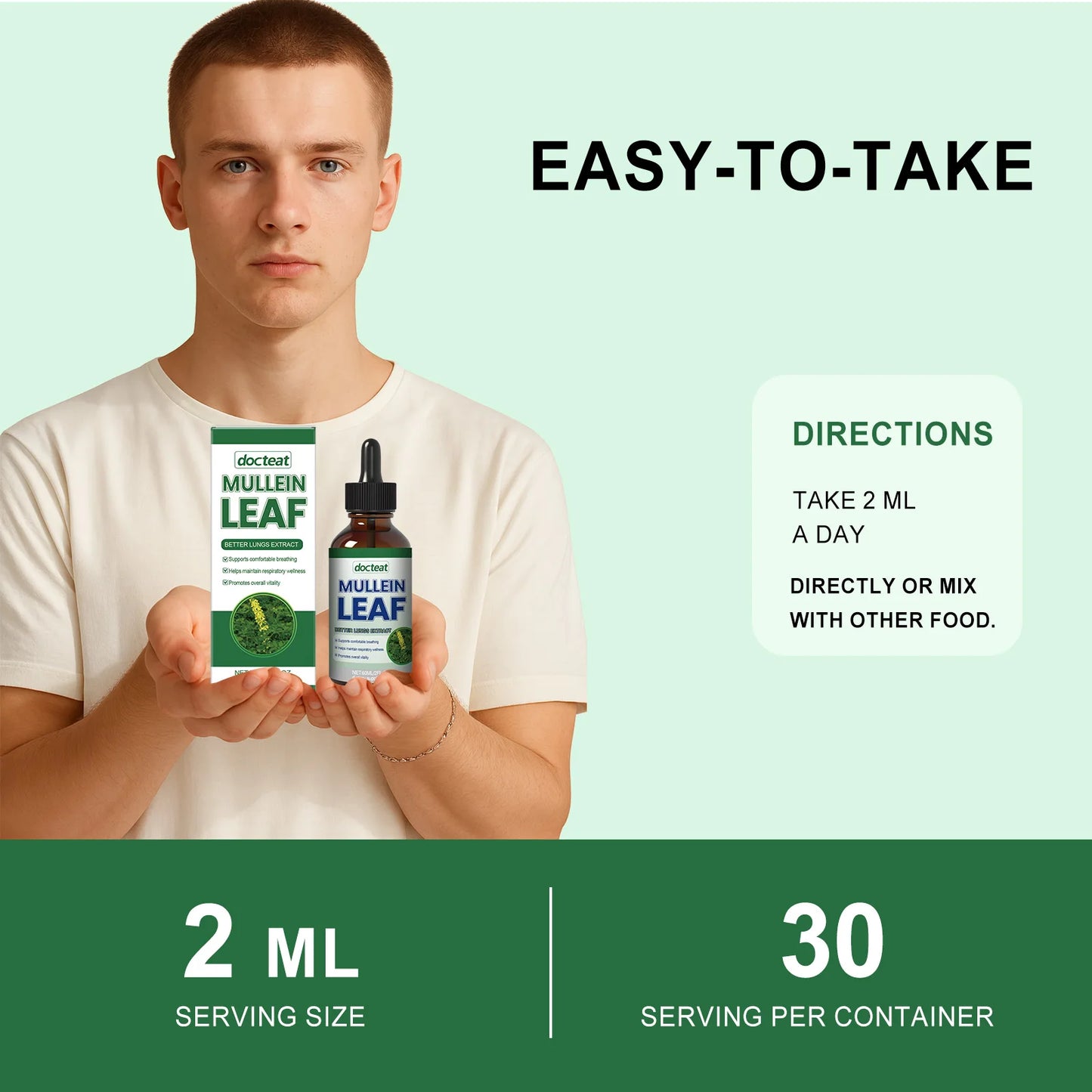 Herbal Mullein & Chlorophyll Drops for Respiratory Support
