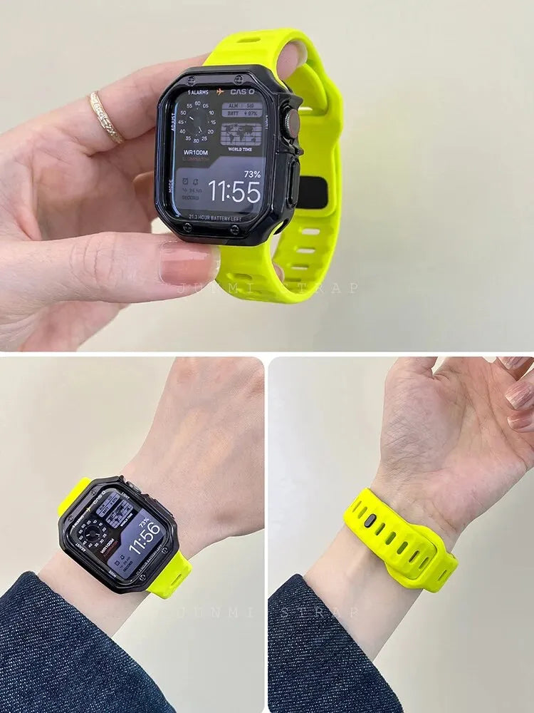 Soft Silicone Sport Strap & Case for Smartwatch | Comfort & Style