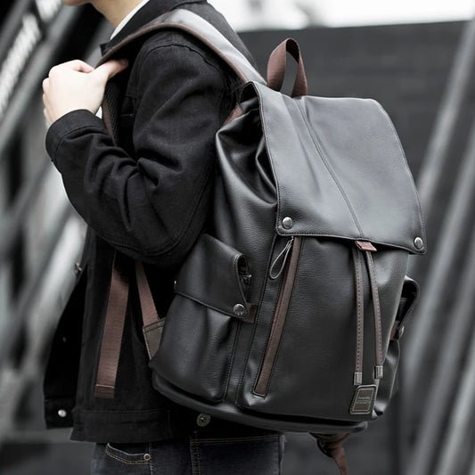Mochila de cuero vintage para hombre | Mochila impermeable duradera