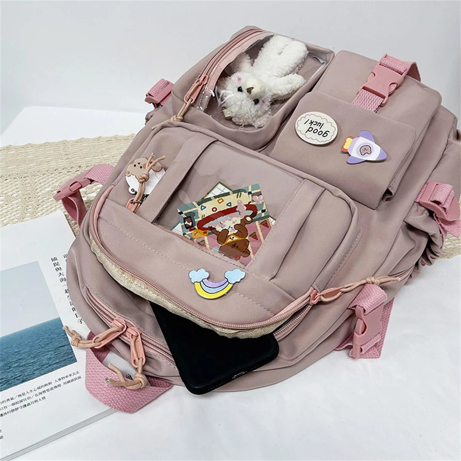 Mochila Bonita Impermeable para Mujer | Mochila Escolar con Múltiples Bolsillos