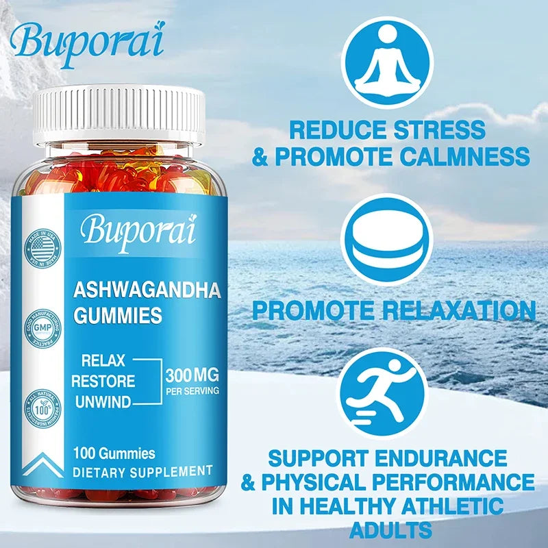 Natural Ashwagandha Gummies for Stress Relief & Focus Boost