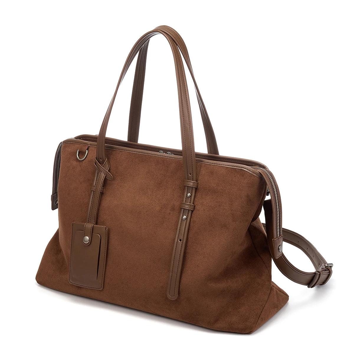 Elegant Black Suede Tote Bag | Stylish Large Capacity Unisex Handbag