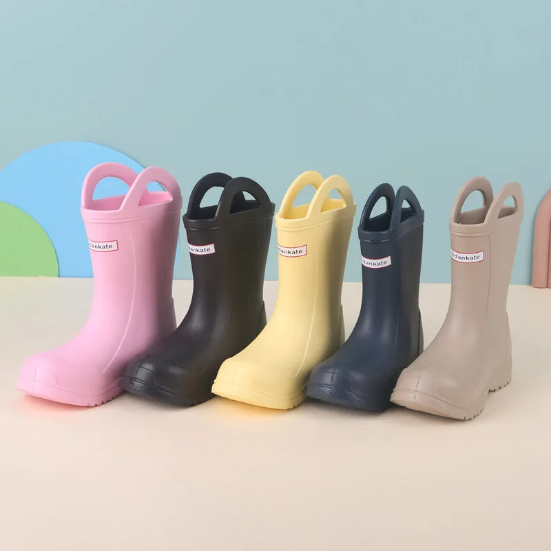 New Children Baby Rain Boots Lightweight Rubber Plastic Rain Boots Boy Girl Kids Rain Shoes Waterproof Garden Shoes Rainy Days