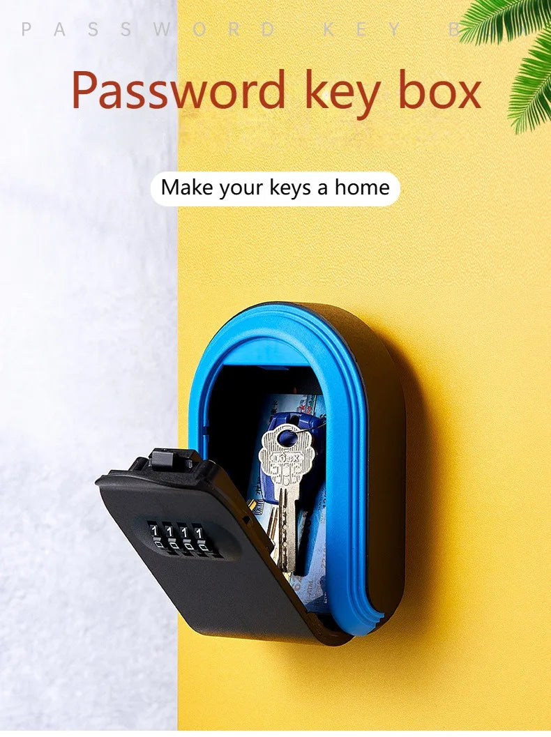 Wall Mount Key Lock Box | Secure 4-Digit Code Storage Organizer