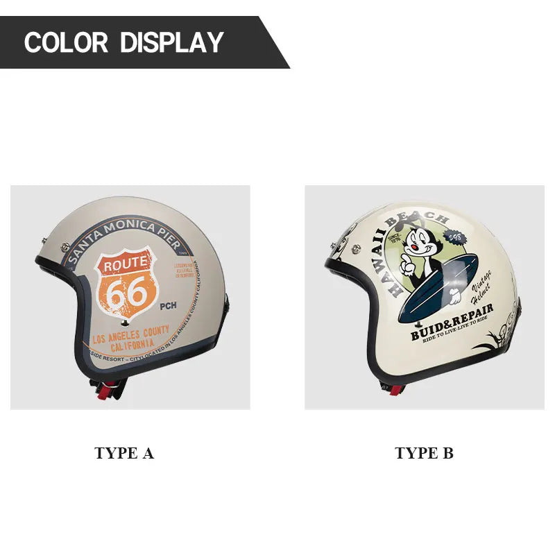 DOT Approved Vintage Motorcycle Helmet | Open Face Riding Gear