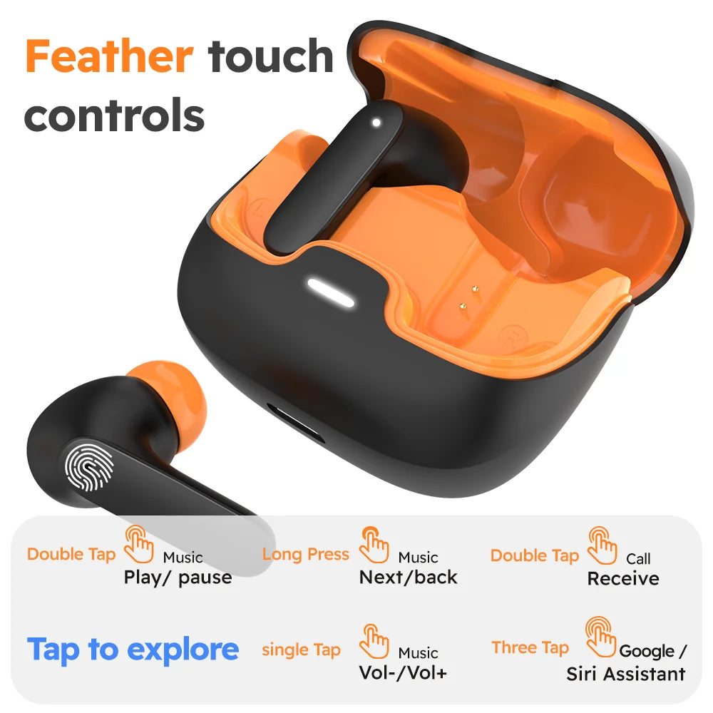 Bluetooth 5.4 TWS Wireless Earphones | Ultra-Low Latency & Noise Cancelling