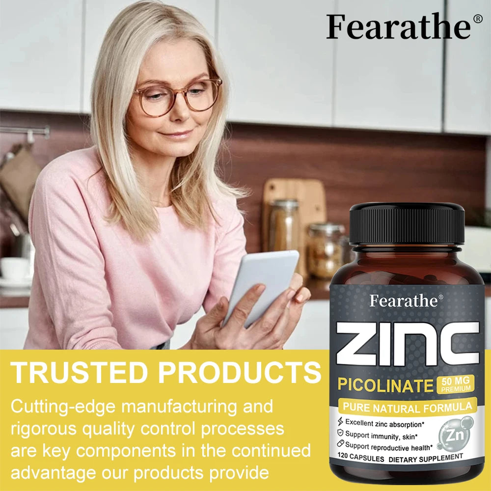High Potency Zinc Supplement - Immune Support & Healthy Skin