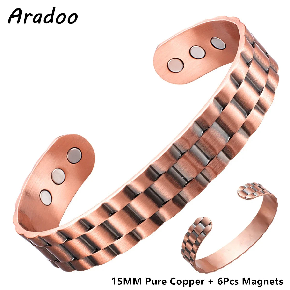 Vintage Pure Copper Cuff Bracelet | Magnetic Therapy for Wellness